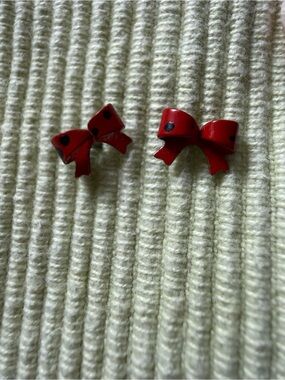 Red Bow Stud Earrings - Kids Accessories